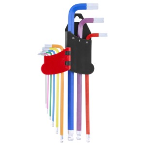 Jeu de 9 clés Allen Einhell dans un support, à code couleur.