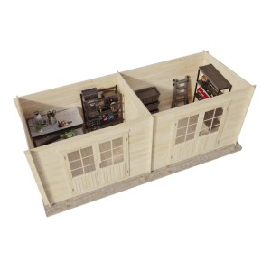 Casetta da giardino Alpholz Maria Twin con tetto a una falda, 601x275 cm, spessore parete 40 mm, pino.