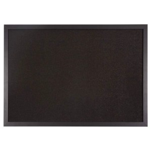 Panneau d'affichage noir 60x80 cm avec cadre pour fixer notes et photos.