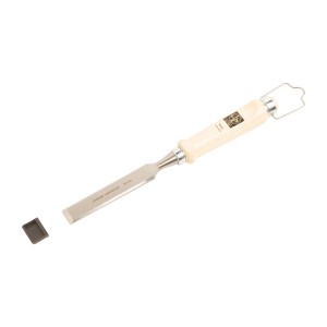 Ciseau à bois LUX 20 mm avec manche en bois, acier chrome vanadium, pour travaux de précision.