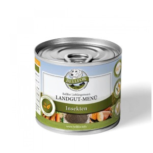 Lattina di Bellfor Landgut-Menü ipoallergenico insetti, cibo umido per cani senza cereali.