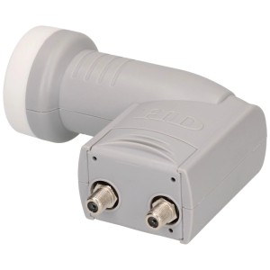 LNB Twin numérique Schwaiger gris pour systèmes multi-feed avec deux connecteurs F.
