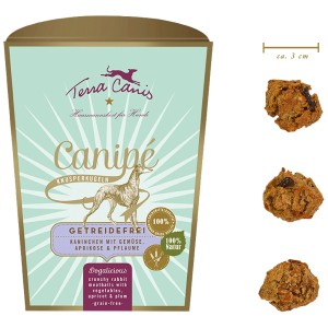 Terra Canis Canipe snack per cani con coniglio, senza cereali, confezione da 200g e snack.