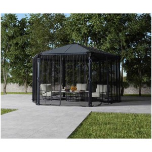 Zanzariera per gazebo Palram Roma/Monaco, protegge dagli insetti mentre ci si rilassa in giardino.