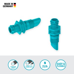 Gardena Gocciolatore finale (25 pz) per sistemi Micro-Drip per l'irrigazione di singole piante in vaso.