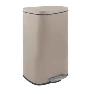 Spirella Pattumiera bagno Akira, 50 l, tortora, acciaio, con pedale e secchio interno.