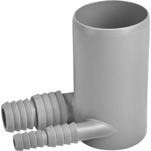 Airfit Doppio raccordo angolare DN 40 in plastica per tubi HT e lavatrici.