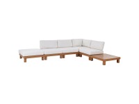 Beliani Garten-Ecksofa Sanza 5-Sitzer Aluminium Weiss