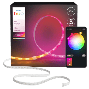Extension de ruban lumineux Philips Hue Flux Gradient, 10 m, avec dégradé de couleurs et contrôle via l'application.