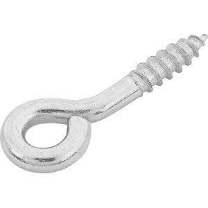 Oeillet de crochet tempête zingué, 4,8 x 30 mm, lot de 6. Crochet à visser avec œillet pour fixations légères.