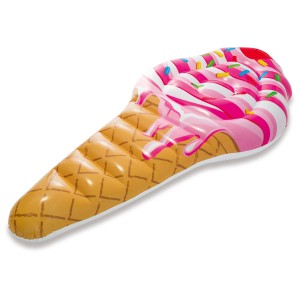 Matelas gonflable Intex en forme de glace, 107x224 cm, pour s'amuser dans l'eau en été.