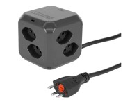 Steffen Steckdosenwürfel Cube 8 x T13 / 1 x USB-C PD Anthrazit 1,5 m