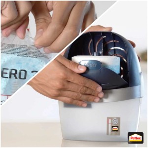 Déshumidificateur Pattex Stop Aero 360° avec recharge en utilisation.