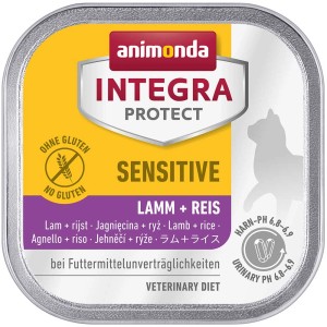 Integra Protect Sensitive nourriture pour chat agneau et riz, sans gluten, pour chats sensibles.