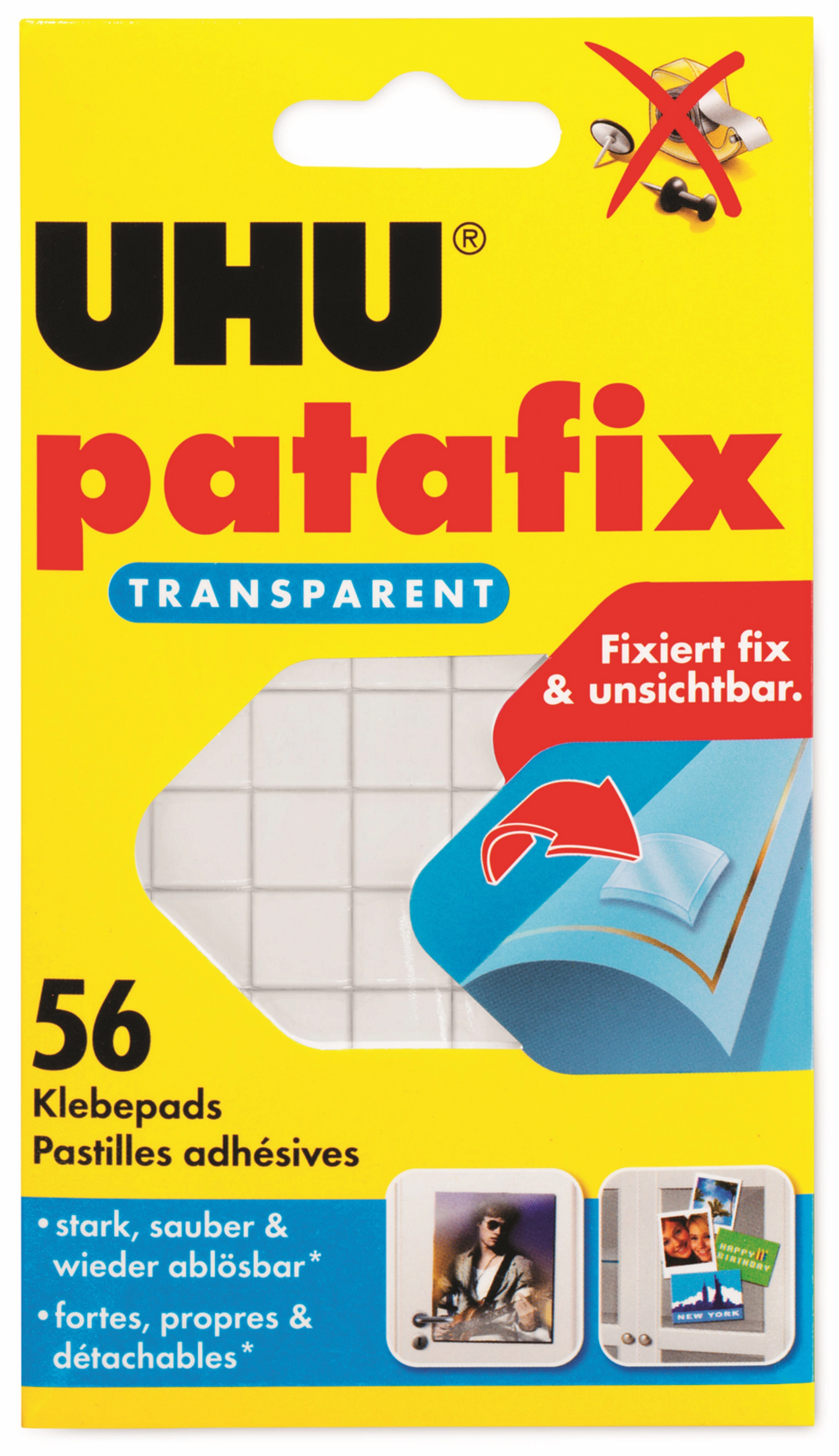 Gommini adesivi Uhu Patafix Invisible trasparente Conf. 56 pezzi - 34992 -  Paste adesive rimovibili