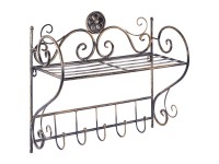 Beliani Bad-Wandregal Osorno Metall Schwarz mit 5 Haken Beliani Bad-Wandregal Osorno Metall Schwarz mit 5 Haken