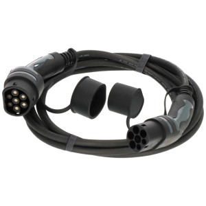 Câble de charge Brennenstuhl EV type 2, 11 kW, 5 m, noir. Câble avec deux capuchons de protection pour les fiches.
