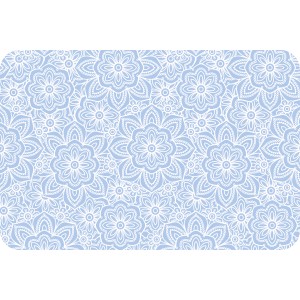 d-c-table Wachstuch Tischdecke Set Rio Sienna Blau mit floralem Muster, 44x29cm.