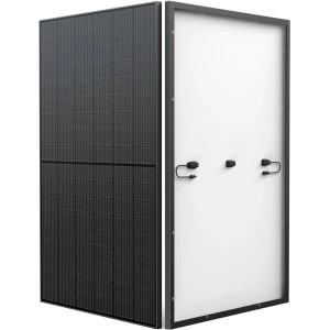 Pannello solare rigido Ecoflow, 2 x 400 W, nero, vista frontale e posteriore