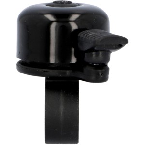 Mini campanello per bici Fischer nero (2,2 cm) in acciaio per manubri – accessorio per maggiore sicurezza.