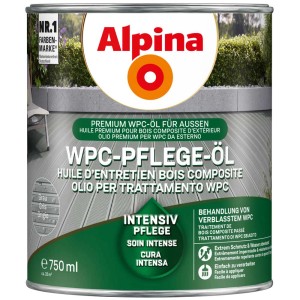 Alpina WPC-Pflege-Öl Grau, 750ml Dose für die Holzpflege im Außenbereich.