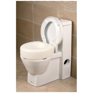 MSV Réhausseur WC, 15 cm, réhausseur de siège de toilette blanc pour plus de confort et de sécurité dans la salle de bain.
