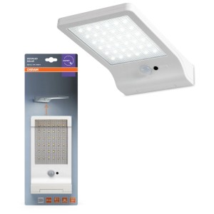 Osram LED per esterni Door Solar, luce solare in plastica bianca con sensore di movimento.