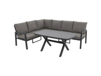 Doppler Lounge-Set Life Aluminium Anthrazit-Mocca 3-tlg.