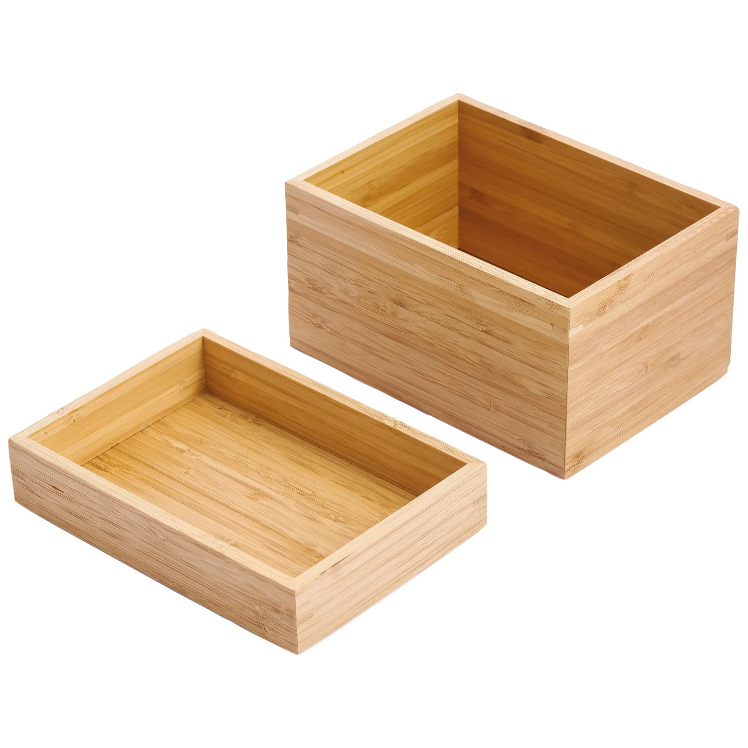 MSV Kosmetik-Organizer Isalys Bambus Schachtel mit 2 Deckeln