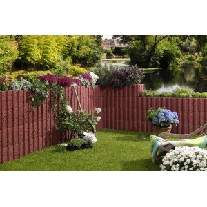 Pietre per piante Kann Gala Flair marroni come muro da giardino con piante.