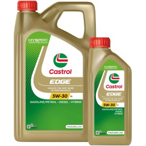 Huile moteur Castrol EDGE 5W-30 LL H, bidon de 5 l + 1 l pour véhicules essence, diesel et hybrides.