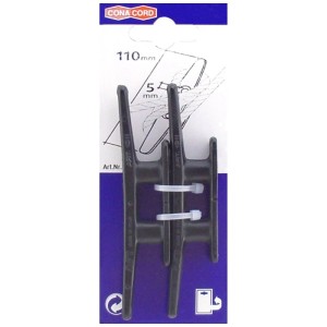 Conacord Belegklampe, 2er-Set, schwarz, 100 mm, für Seile und Leinen.