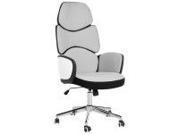 Beliani Bürostuhl Splendid Polyester Hellgrau/Schwarz Beliani Bürostuhl Splendid Polyester Hellgrau/Schwarz
