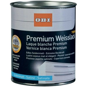 Dose OBI Premium Weisslack Tribrid, seidenmatt, für hochwertige Lackierungen.