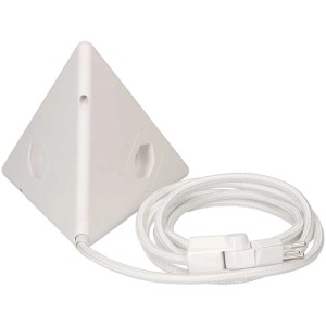 Multiprise Energy Pyramid blanche avec 2x Type13, USB-A/C et câble de 2,5 m.