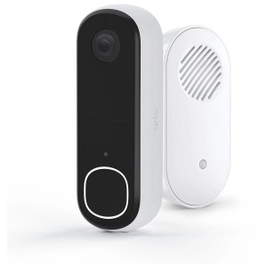 Arlo Essential 2K Video-Türklingel mit Türgong, kabellos, für die Kameraüberwachung.