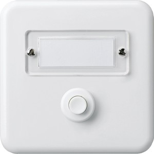 Pulsante campanello da incasso Basico bianco di Hager per scatole da incasso.