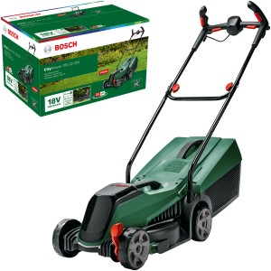 Tondeuse à batterie Bosch CityMower 18V-32 avec batterie et chargeur.