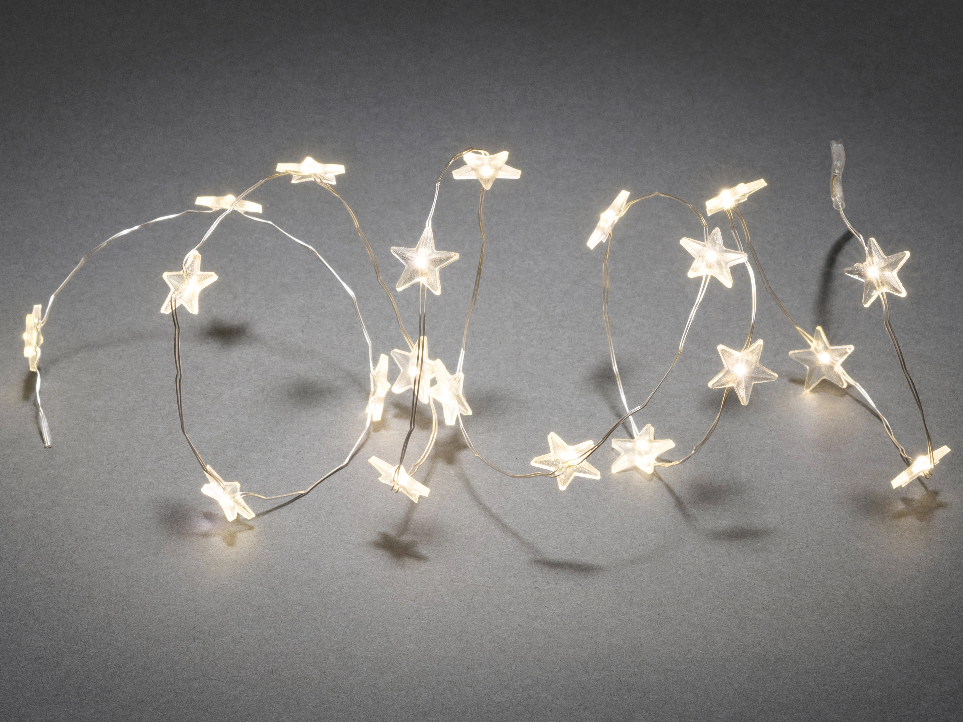 Konstsmide Guirlande lumineuse décorative LED étoiles Transparent Blanc  chaud