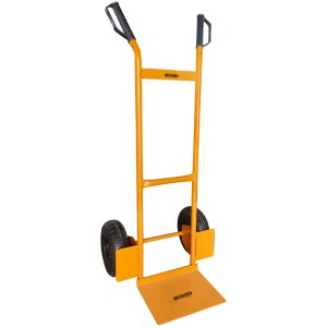 Carrello portapacchi Cartech in acciaio, portata 200 kg, giallo, con pneumatici per terreni irregolari.
