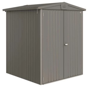 Abri de jardin Europa 2 de Biohort en gris quartz métallisé, tôle d'acier avec double porte.