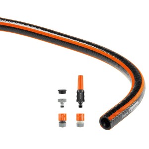 Gardena Flex tubo 15mm con raccordi, set tubo da giardino 10m, flessibile e stabile.