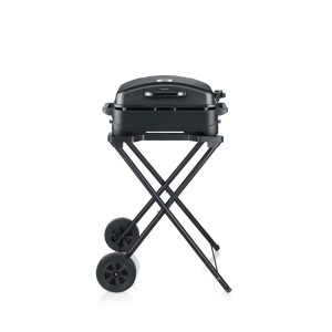 Severin PG8598 grill sur pied avec couvercle, 2300W, grill électrique avec couvercle et thermostat.