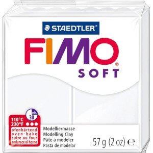 Fimo Soft Normalblock blanc, pâte à modeler pour les artistes amateurs et débutants.