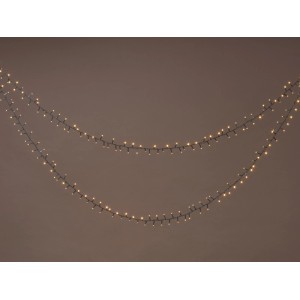 Guirlande lumineuse LED OBI 2000 LED blanc chaud sur câble vert, 4m éclairés, pour l'extérieur.