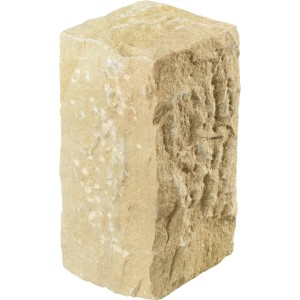 Palissade en pierre naturelle brun doré, 25x10x10 cm, pour murs et bordures.