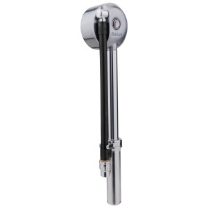 Birzman Dämpferpumpe Salut in Silber, Fahrradpumpe für Reparatur und präzise Druckregulierung.