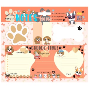 Notizzettel-Set mit Hunde-Motiven, 200 Stück, für Büro, Schule und Freizeit.