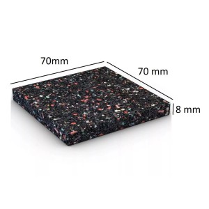 Karibu Pad di supporto, 8mm spessore, 7x7cm, granulato di gomma, confezione da 216 per accessori casetta da giardino.