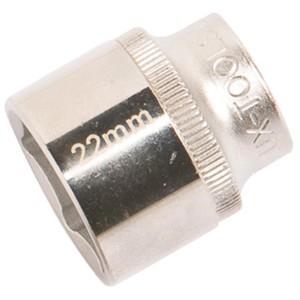 Douille LUX 22 mm Comfort en acier chrome vanadium pour clés et extracteurs.